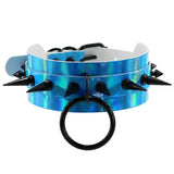 Punk Spilke Round PU Leather Choker Necklace for Women