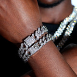 Colorful Crystal Cuban Chain Bracelet
