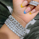 Colorful Crystal Cuban Chain Bracelet