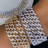 Colorful Crystal Cuban Chain Bracelet