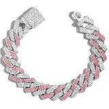 Colorful Crystal Cuban Chain Bracelet