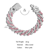 Colorful Crystal Cuban Chain Bracelet