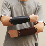 Gothic Rock Leather Wide Cuff Bracelet