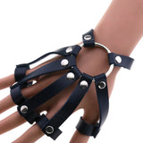 Punk Leather Wristband Cuff Bracelet Goth Party Accessory