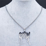 Punk Spiked Choker Necklace Stainless Steel Pendant Jewelry N4507S03
