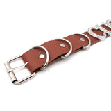 Punk Brown PU 35MM Letters Choker Necklace Personalized Name Word Collar