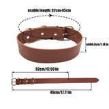 Punk Brown PU 35MM Letters Choker Necklace Personalized Name Word Collar
