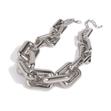 Punk Chunky Chain Collar Necklace Bib Choker for Women