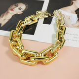 Punk Chunky Chain Collar Necklace Bib Choker for Women