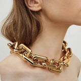 Punk Chunky Chain Collar Necklace Bib Choker for Women