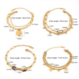 Punk Chain Bracelet For Women Stainless Steel Double Layer Charm Bracelet