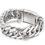 Punk Chain Bracelet Stainless Steel Hip Hop Miami Cuban Link for Men