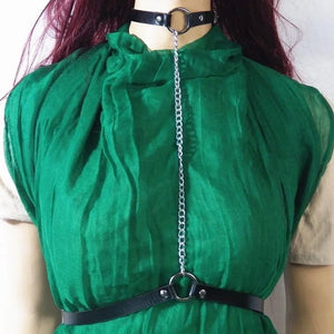 Punk Chain Hoop Pendant Harness Belt for Women Grunge Body Accessories