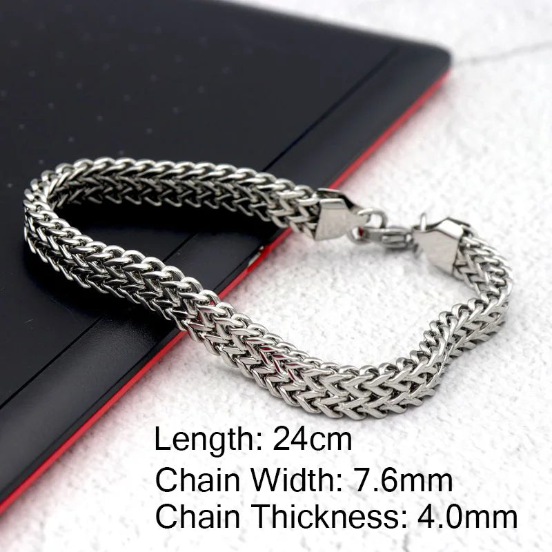 Punk Chain Link Stainless Steel Couple Bracelet