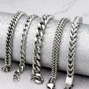 Punk Chain Link Stainless Steel Couple Bracelet