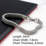 Punk Chain Link Stainless Steel Couple Bracelet