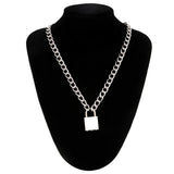 Punk Chain Lock Necklace Padlock Pendant Egirl Alternative Jewelry