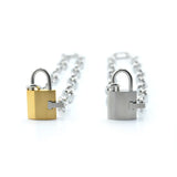 Punk Chain Necklace Men Padlock Steel Lock Pendant Gothic Jewelry