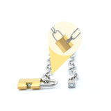 Punk Chain Necklace Men Padlock Steel Lock Pendant Gothic Jewelry