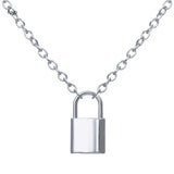 Punk Chain with Padlock Pendant Necklace Statement Gothic Jewelry
