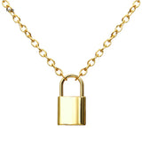 Punk Chain with Padlock Pendant Necklace Statement Gothic Jewelry