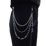 Punk Chains on jeans Keychain Women Pants Layer Belt Waist chains Hip Hop