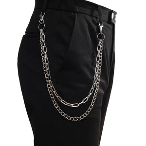 Punk Chains on jeans Keychain Women Pants Layer Belt Waist chains Hip Hop