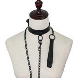 Punk Choker Necklace Women Jewelry Boho Pu Leather Leash Necklace