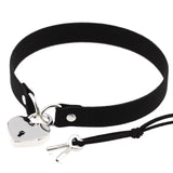 Heart Padlock Punk Choker with Keys