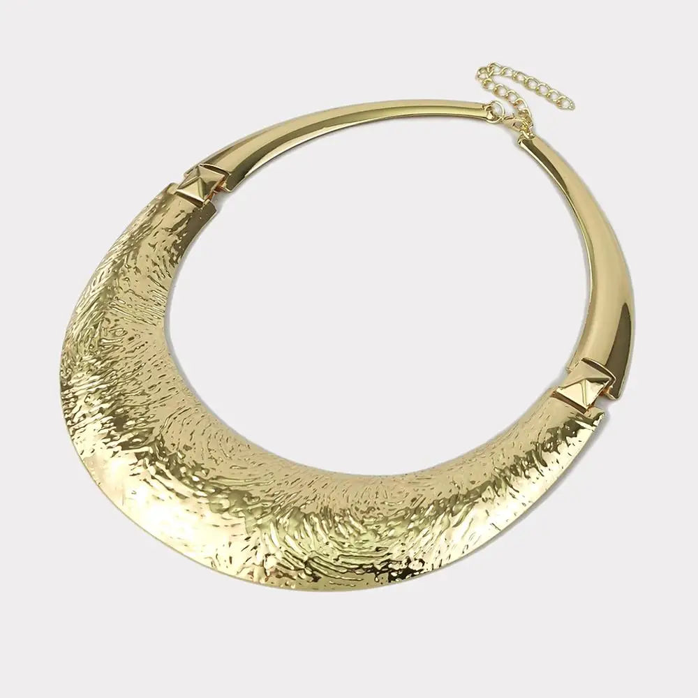 Punk Chokers Necklace Alloy Torques Collar Statement Necklaces For Women Silver