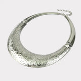 Punk Chokers Necklace Alloy Torques Collar Statement Necklaces For Women Silver