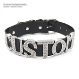 Punk Chunky Big Letters Choker Necklace Exaggerated Wide PU Collar