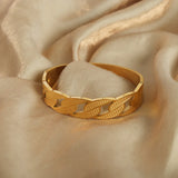 Chunky Heavy Metal Cuff Bangle for Women Jewelry