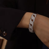 Chunky Heavy Metal Cuff Bangle for Women Jewelry