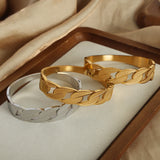 Chunky Heavy Metal Cuff Bangle for Women Jewelry