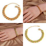 Colorful Drip Rubber Thick Steel Bracelet Party Jewelry