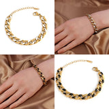 Colorful Drip Rubber Thick Steel Bracelet Party Jewelry