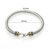 Punk Stainless Steel Fish Hooks Cuff Bangle Twisted Wire Bracelet