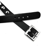 Punk Studded Leather Choker Chain Necklace for Men/Women