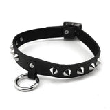 Punk Studded Leather Choker Chain Necklace for Men/Women
