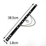 Punk Cosplay Studded Leather Choker Chain Necklace