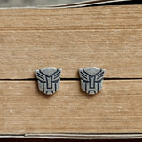 Punk Decepticons Stud Earrings 925 Silver Allergy-Free