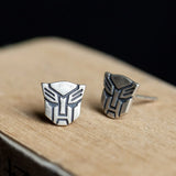 Punk Decepticons Stud Earrings 925 Silver Allergy-Free
