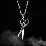 Punk Stylist Scissors Pendant Necklace Men's Hip Hop Rock Biker Jewelry