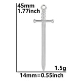 Punk Cross Sword Men Necklace Stainless Steel Charm Pendants