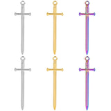 Punk Cross Sword Men Necklace Stainless Steel Charm Pendants