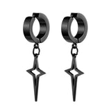 Punk Triangle Dangle Earrings Stainless Steel Circle Hoop for Women Men