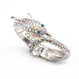 Punk Crystal Silver Dolphins Bracelet Charm Jewelry Women