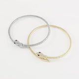 Punk Crystal Snake Chain Necklace Metal Twine Torques Choker