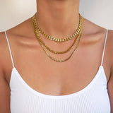 Cuban Chain Necklace 4mm Stainless Steel Men Women Jewelry Gift